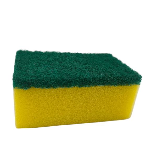 Double-Headed Green-Yellow Scrub Brush – Durable,  Bristle-Soft, Stain-Removal, Eco-Friendly Melamine resin sponge