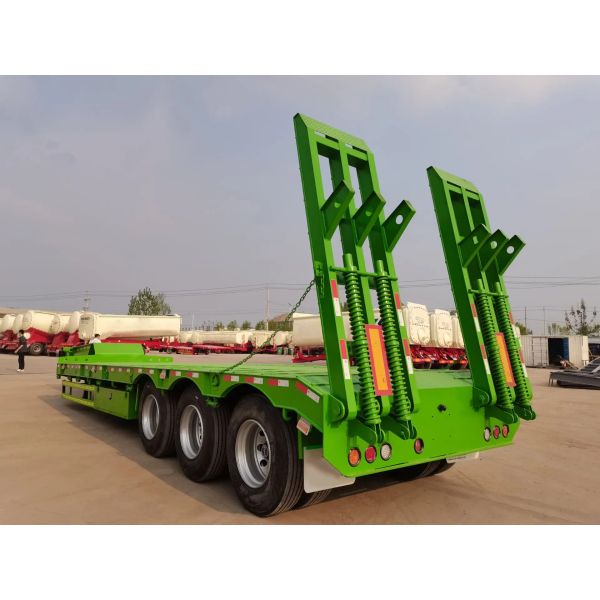 3 Axle 60 Ton Lowbed Semi Trailer Equipment Lowbed Truck Trailer