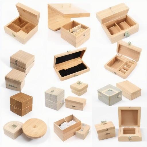 Solid Bamboo Wood Box Packaging Clear Varnished Gift Custom Jewelry Packaging