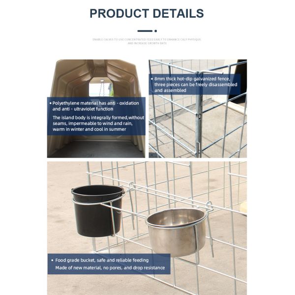 UV Resistant Galvanized Calf Shelter For Superior Protection 2200*1500*1550mm