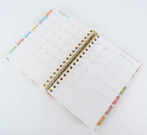 Glue Binding Hardcover Notebook Printing 6x8 Inch Gold Blank Spiral Bound Notebook