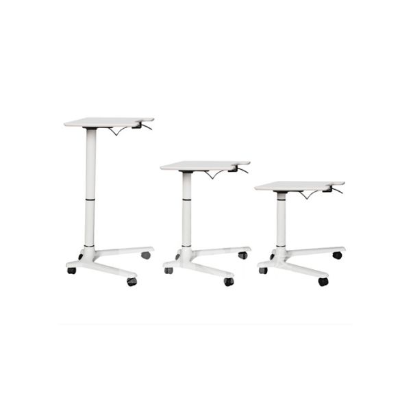 White Pneumatic Adjustable Gas Lift Hydraulic Standing Table For Laptop