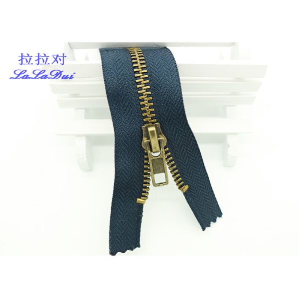 Gold Duvet Cover With Zipper , Antique Brass Y Teeth Closed 16 Inch Separating