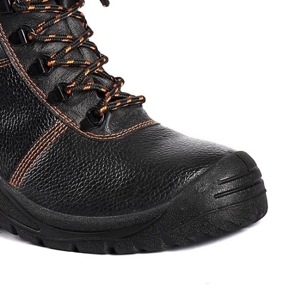 Embossed Cow Leather Steel Toe Safety Shoes for Anti-puncture and Antistatic Work Boots for Women