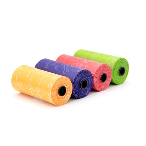 Personalized Drawstring Biodegradable Pet Waste Bags 1 Or 2 Sides Printing