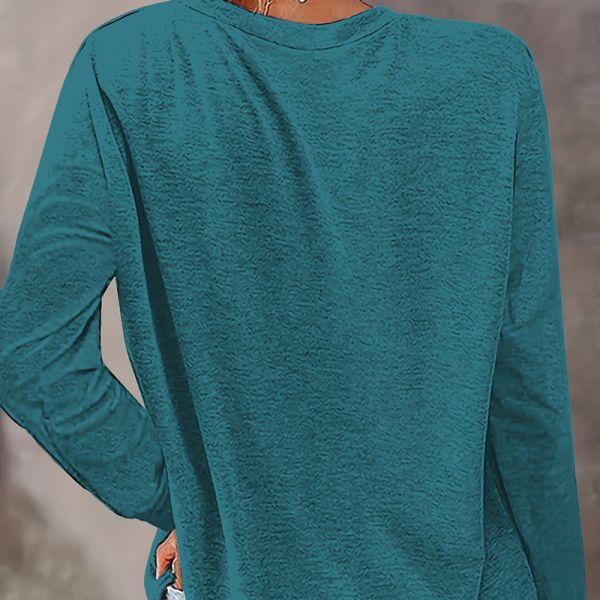 Customizable Dark Blue Long Sleeves Rose ODM T Shirts For Women