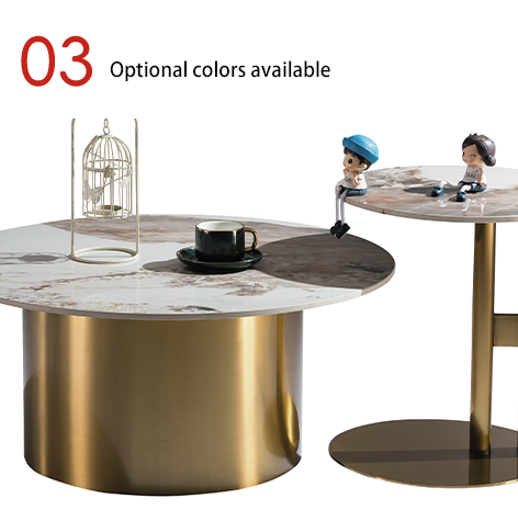 Support customization Contemporary Minimalist Metal Style Coffee Table Small Modern Rock Plate Rack for Living Room Bedroom Hotel Home Use Tea Serving