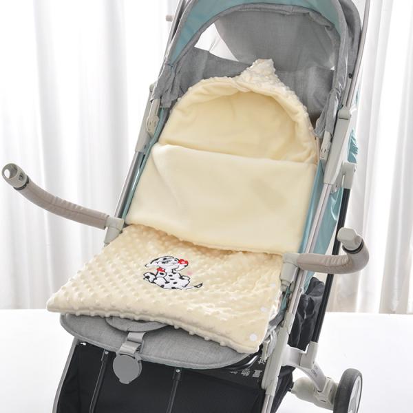 Polyester Embroidery Fleece Swaddle Blanket 40X80cm Breathable Winter Stroller Blanket