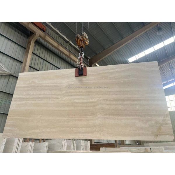 Marble Travertine Stone Big Slab Polished for Modern Hotel Villa Interior Design