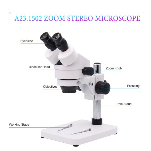 0.7~4.5X Zoom Lens Stereo Optical Microscope A23.1502 With WF 10x/20mm Eyepiece