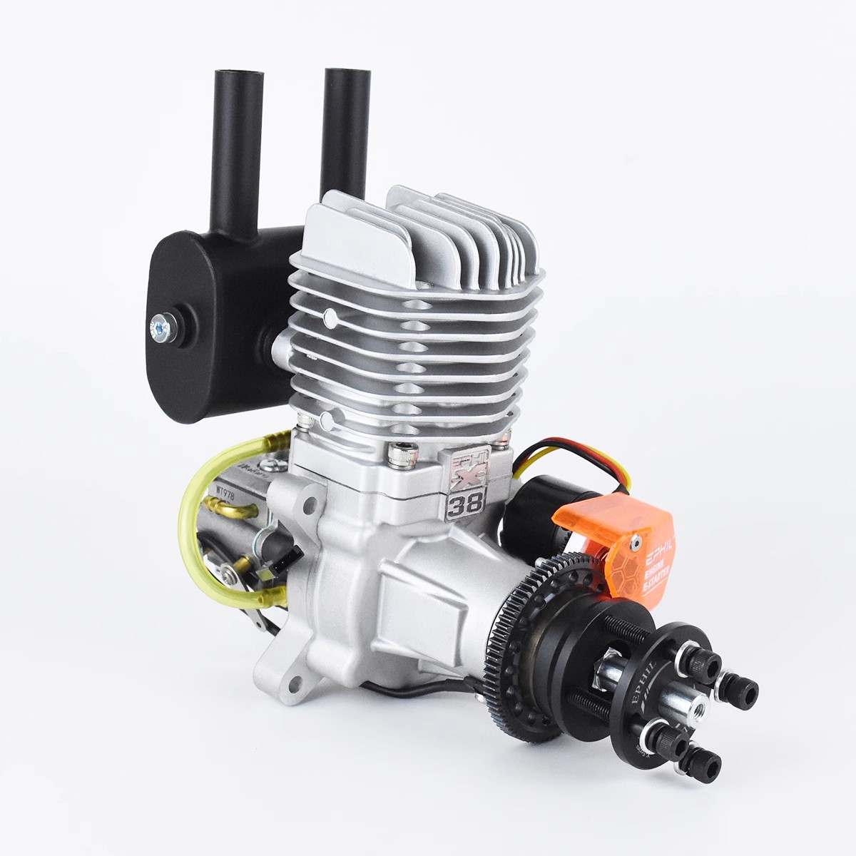 X-38Cc-R Pro Model Single Cylinder Two-Stroke Aircraft Engine Gasoline with Electric Start Rear Fixed Wing-Metal Material