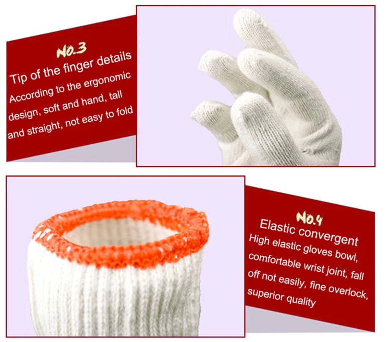 Длины перчаток 210mm безопасности PPE хлопка размер материальной ориентированный на заказчика