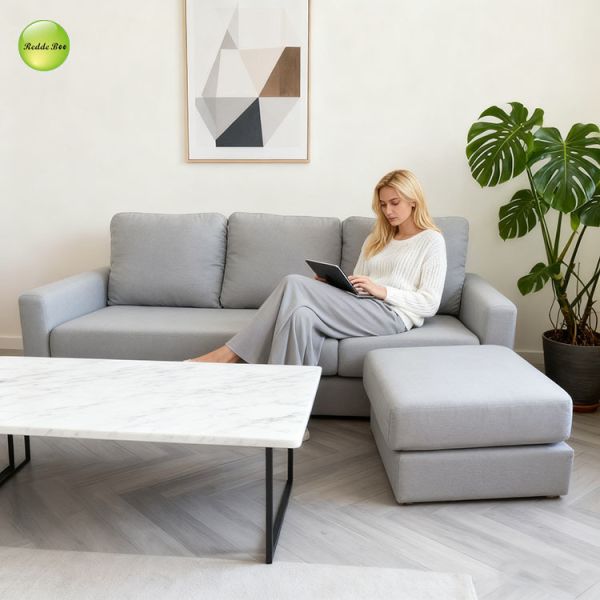 Ottoman Flex Deep Seat Sectional Couch 3 Seater L Shape Sofa Machine Washable