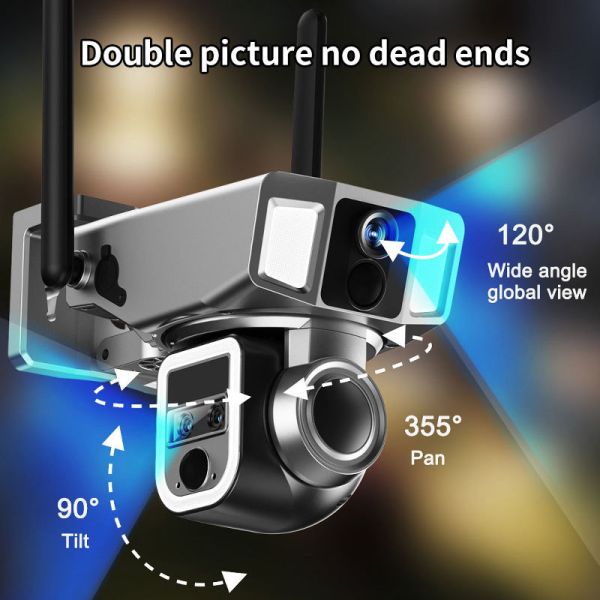 4MP Wireless Solar Wifi Security Camera with Waterproof Design and H.265 Video Encoding