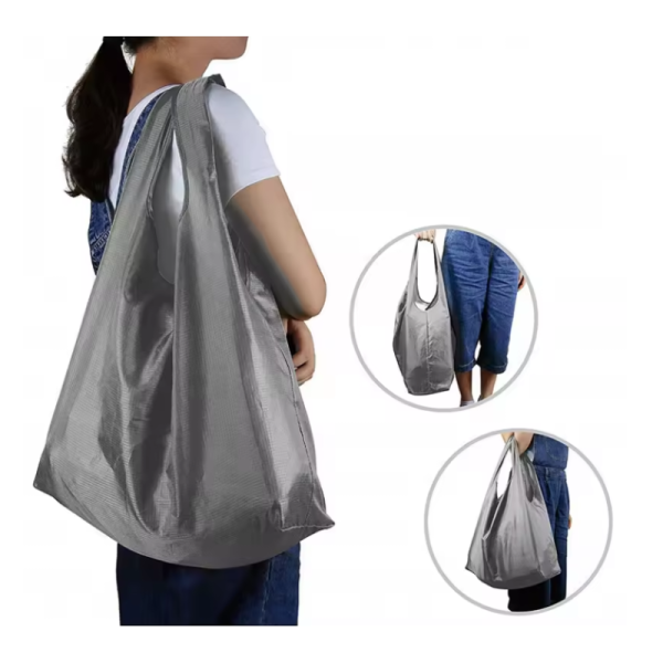 Promotional RPET Polyester Foldaway Shopping Bag Collapsible Reusable