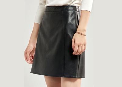 Pleather A Shape Short Ladies Dress Skirt Texture PU Elegant High Waist Slim Skirt