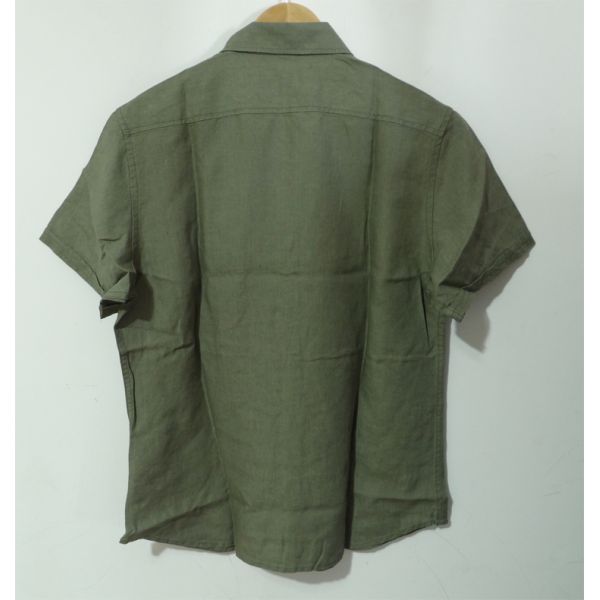 Summer 100 Percent Hemp Short Sleeve Shirts Button Placket Machine Wash
