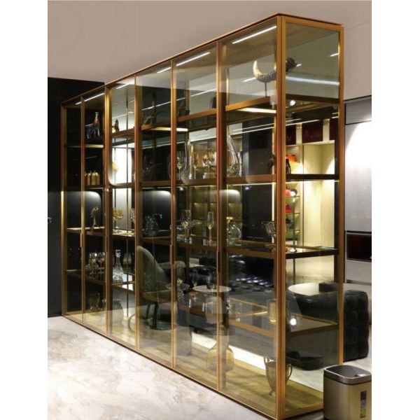 Полностью стеклянные ящики шкафа 4 шкафа двери 4M алюминиевые построенные в шарике