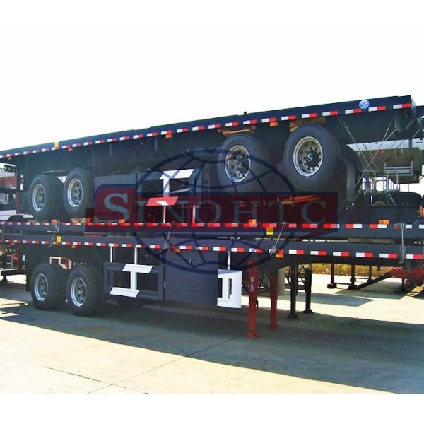 2 Axles Container Semi Trailer 40 Feet Flatbed Semi Trailer FUWA / BPW Axle