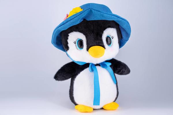 PP Cotton Penguin Soft Plush Toys With Green Hat Small Penguin Stuffed Animal