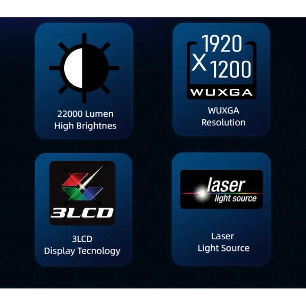 Premium Large Venue Laser Projector 22,000 Lumens, Motorized Lenses for 3D Mapping