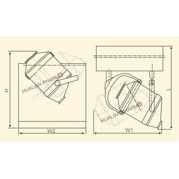 Industrial Dry Powder Blending Equipment Medicine Processing Three Dimension for granules and powder