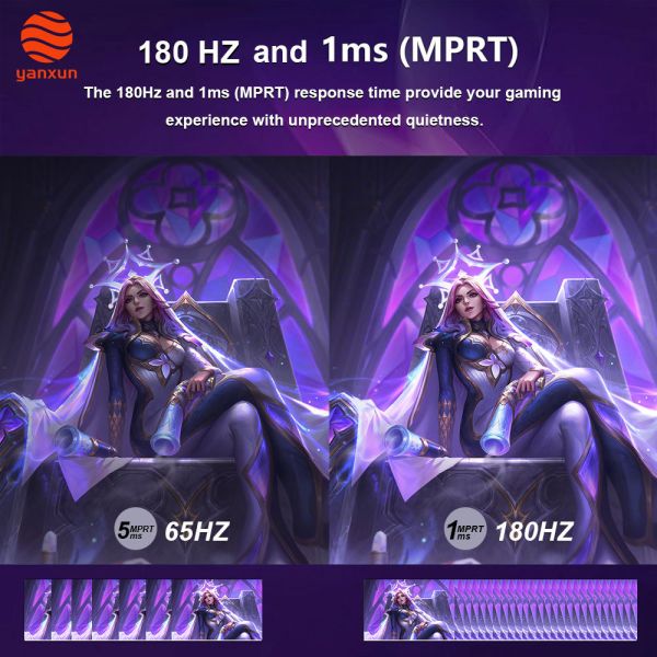 25-Inch Widescreen Gaming Monitor: 1920*10801K IPS Panel  180Hz High Refresh Rate with Motion Blur Reduction (Smooth Visuals for Fast-Paced Games)