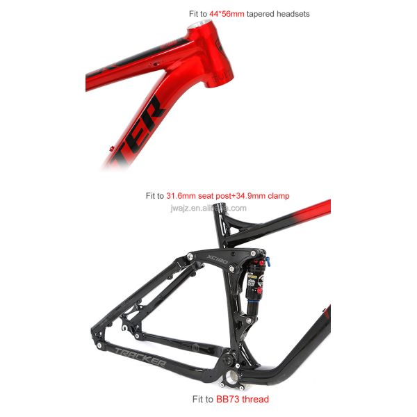 AL7005 Dual Suspension Mountain Bike Frame 120mm Travel for 17 19 Inch Downhill Bikes