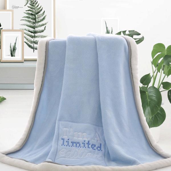 Luxury Blue 30x40 Heavy Plush Throw Blanket Thick Flannel Fleece Baby For Baby Cot