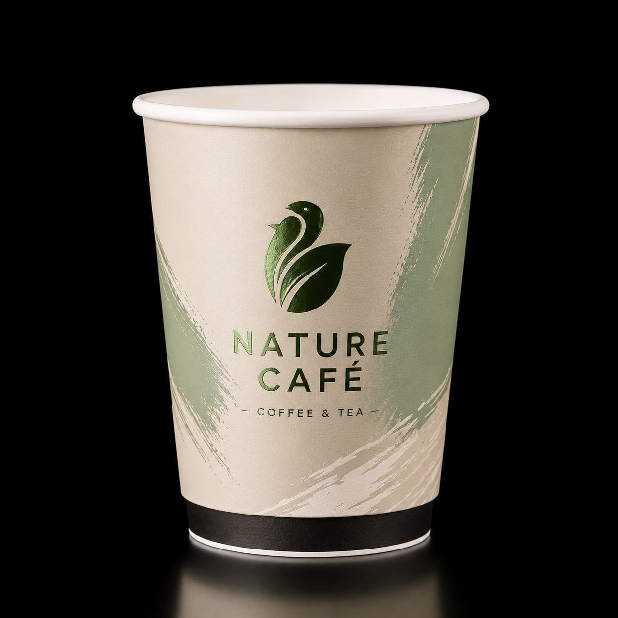 12oz Spot UV Paper Cups with Glossy Custom Logo Double Wall Takeaway Cups