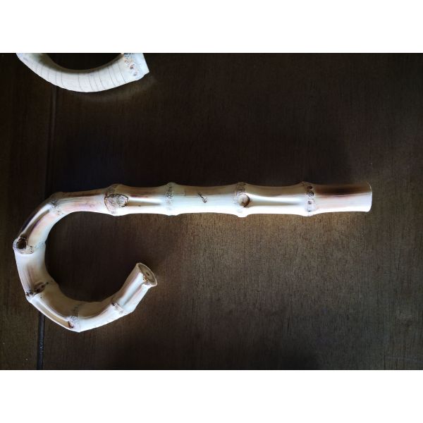 Outer 17cm x 14cm bamboo bag handle with D buckles, One pair, Tote handbag hardware