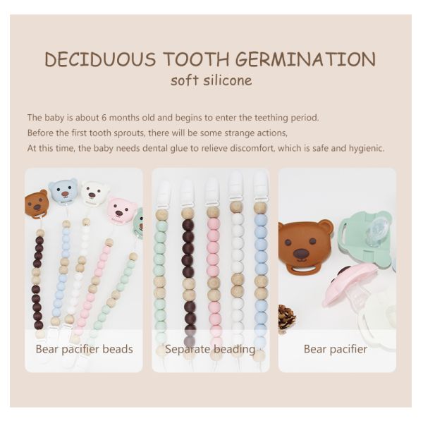 Цепь Pacifier младенца силикона качества еды с милой животной формой панды