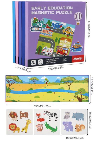 Magnetic Puzzle Book for Early Education Educational Toys with Scenes