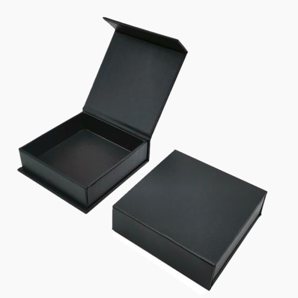 Debossed Logo Luxury Folding Gift Boxes Black Printed Paper Presentation Box
