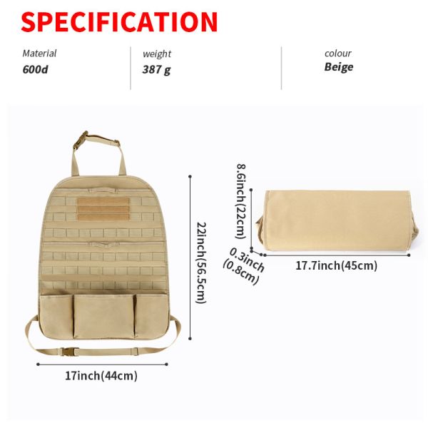 El organizador del asiento delantero trasero del coche bolsas del maletero refrigerador para comestibles 17X22 pulgadas