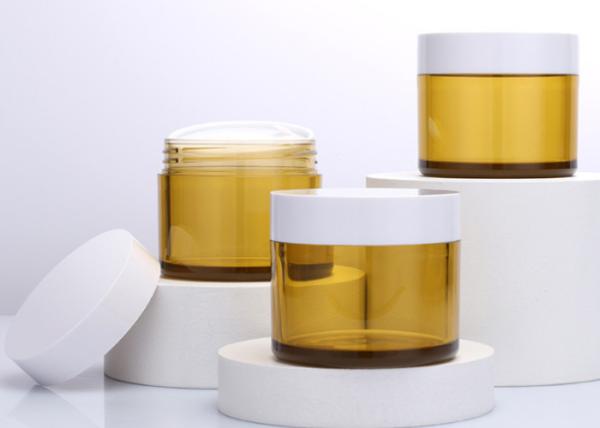 Wear Resisting 50g Food Grade Plastic Cosmetic Jar Yellow Hand Lotion Containers