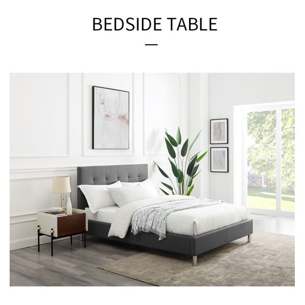 Solid Steel High Leg Nightstand Simple and Modern Storage Cabinet for Mini Bedroom