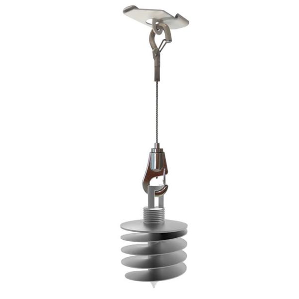 Kit d'éclairage à suspension par câble en acier inoxydable pour faux plafond