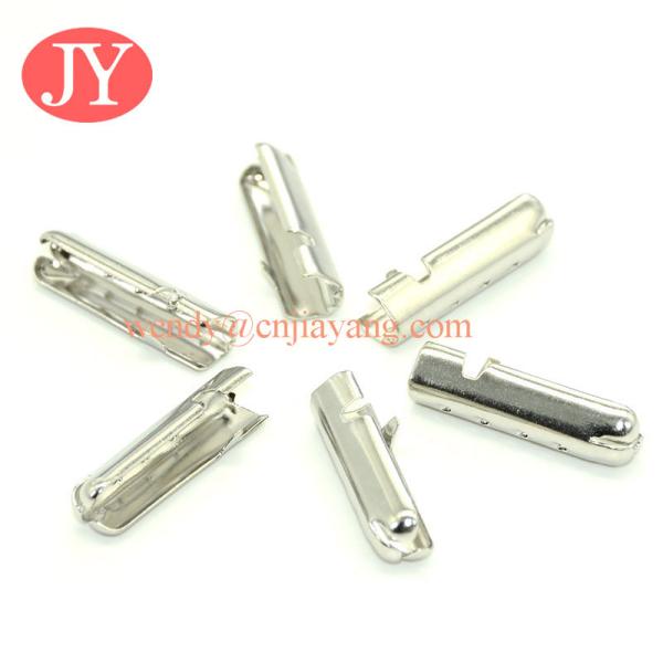 jiayang Silver plating Eco material 23mm bullet shape metal aglets for shoelace