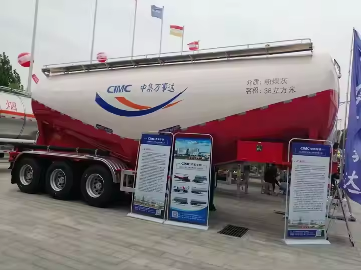 CIMC 3 Ejes 35cbms generador diesel mezcla seca mortero contenedor de polvo tanque de carga semi remolque