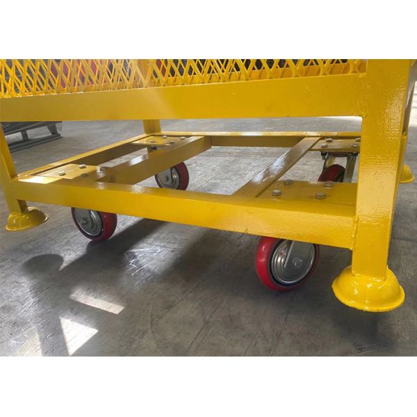 Вагонетка клетки склада Stillages твердой сетки Stackable стальная с колесами