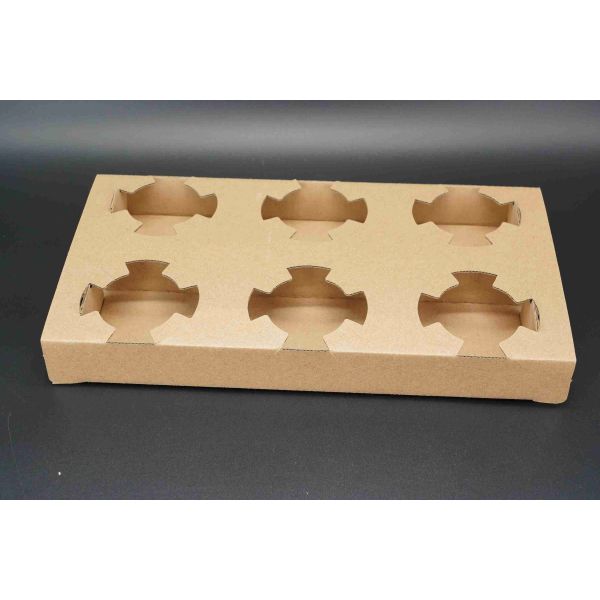 Customize Coffee Corrugated Take Away Paper Cup Holder Wholesale Cardboard Coffee Carrier 2/4/6