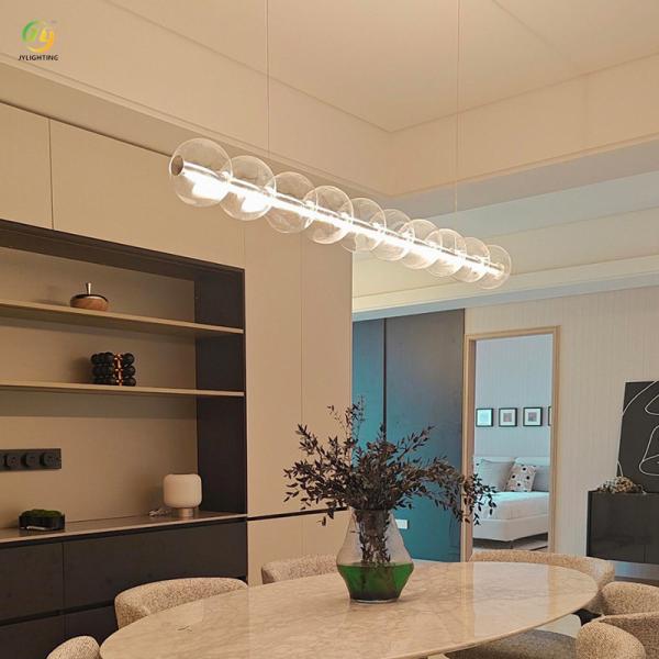 JYLIGHTING Italian Simple Long Glass Chandelier Personality Designer Restaurant bar Island Table Long Modern Pendant Light