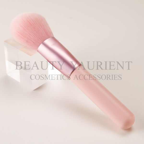 Pink PBT Hair Foundation Powder Makeup Brush Long Lasting 17.3cm