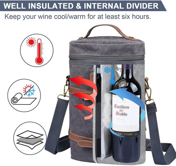 Vins de pique-nique flexibles lourds sur mesure isolés à froid sac de séparateur pad bouteille d'eau 8x3x13 