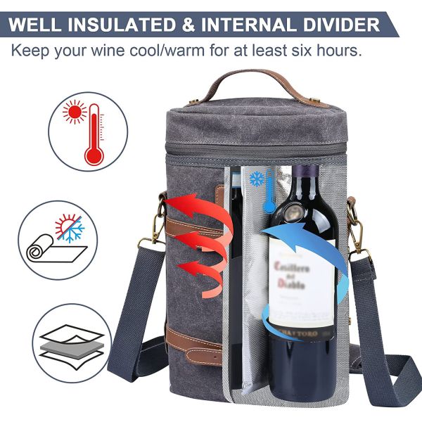 Flexible Picnic Wine Heavy Duty Insulated Cooler Bags Divider Pad Water Bottle 8x3x13
