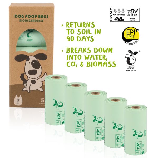 Настраиваемый логотип Биоразлагаемый кукурузный крахмал PBAT PLA для какашек домашних животных в выставочном зале