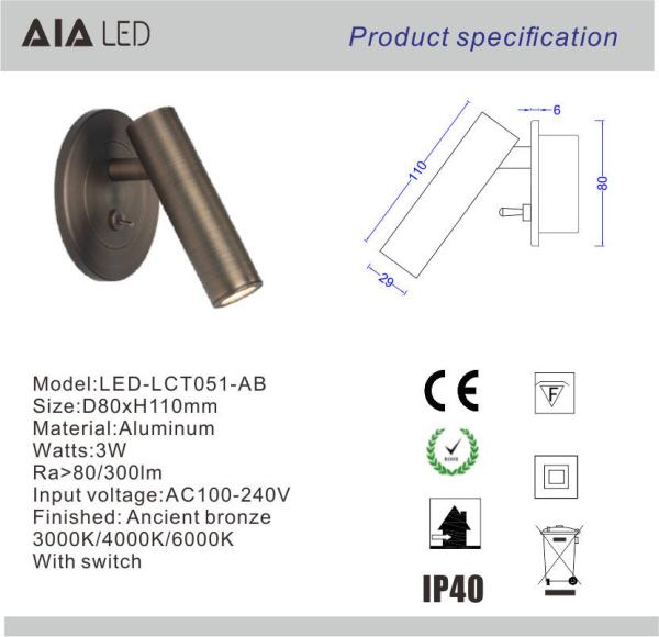 Indoor recessed mounted bedroom bed wall lighting headboard wall light led reading bedside wall lamps for villas