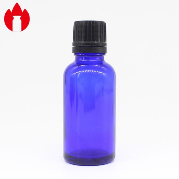 30ml Blue Essential Oil Glass Vial With Dropper Caps