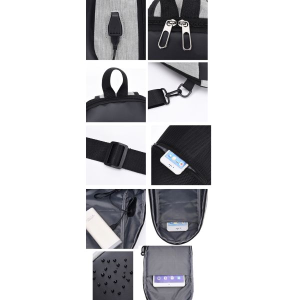 4.2L Black Nylon Sling Bag ODM Sling Chest Crossbody Bag Multifunction Waterproof